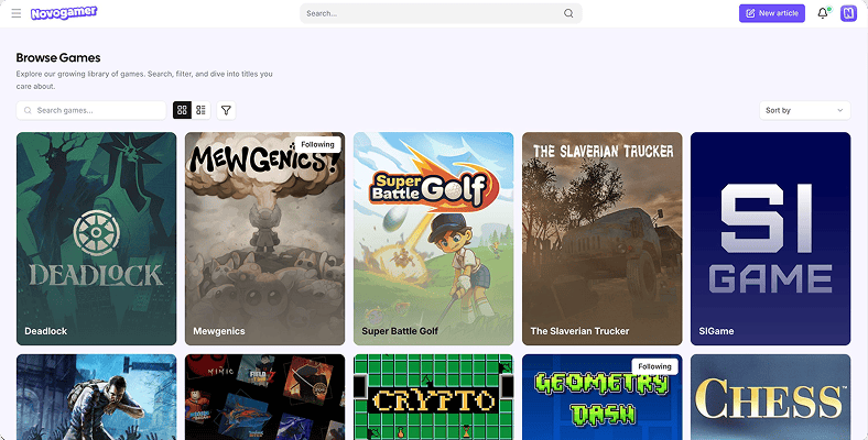Placeholder image representing game pages and game discovery